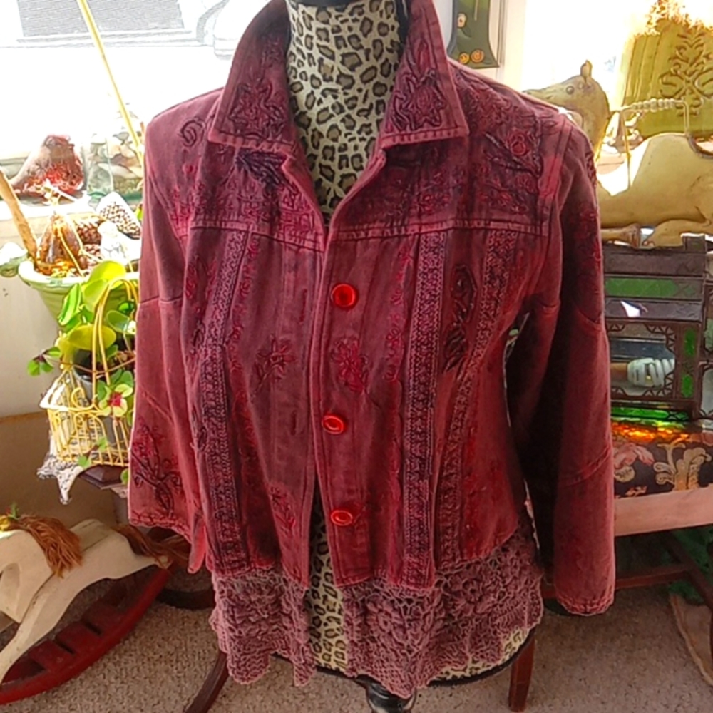 Bohemian VTG Jacket by Shirin, First VisionSz Small,Rayon